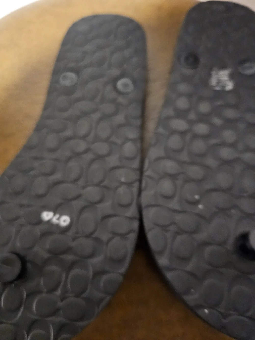 COACH Black Logo Flip Flop Sandals
